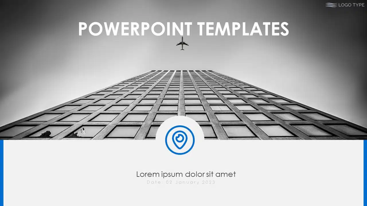 Corporate Building Cover Slide & Google Slides Theme