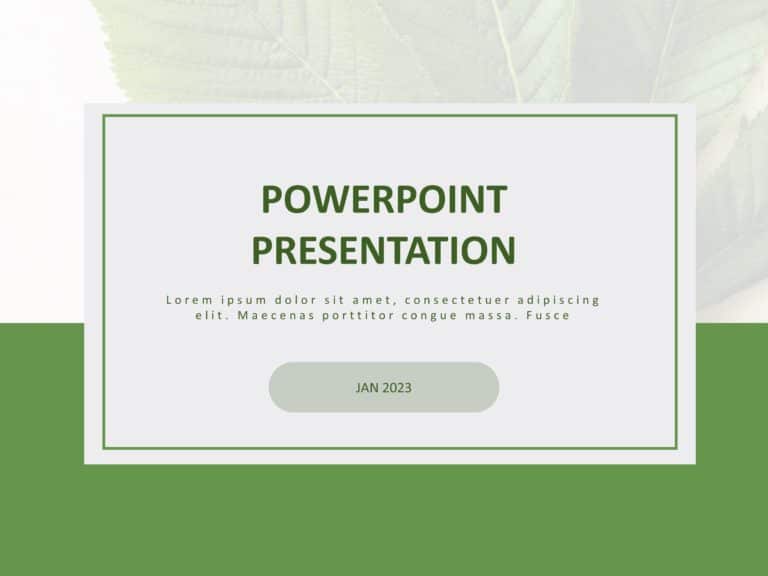 Green Title Slide PowerPoint Template & Google Slides Theme