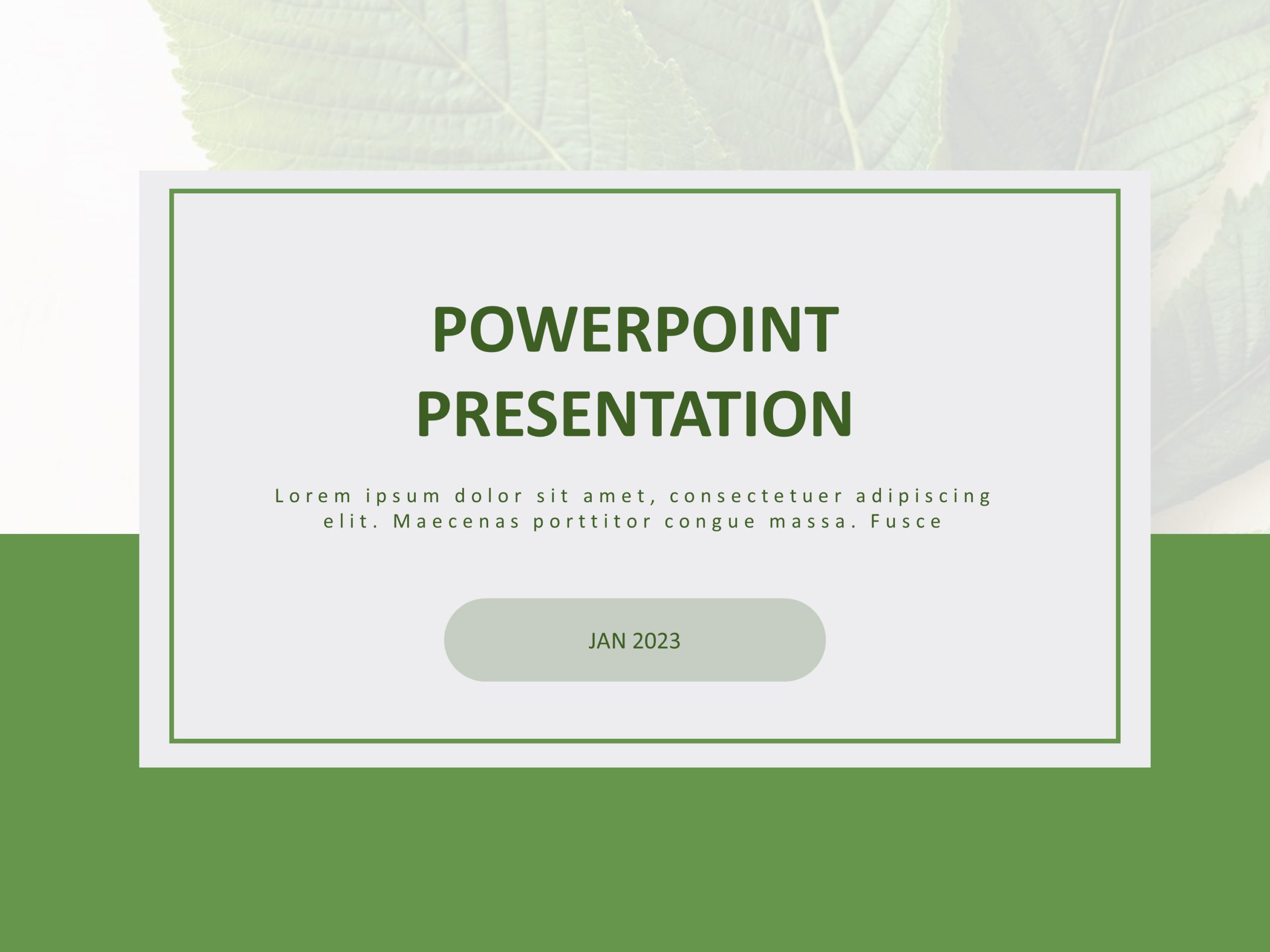 Green Title Slide PowerPoint Template