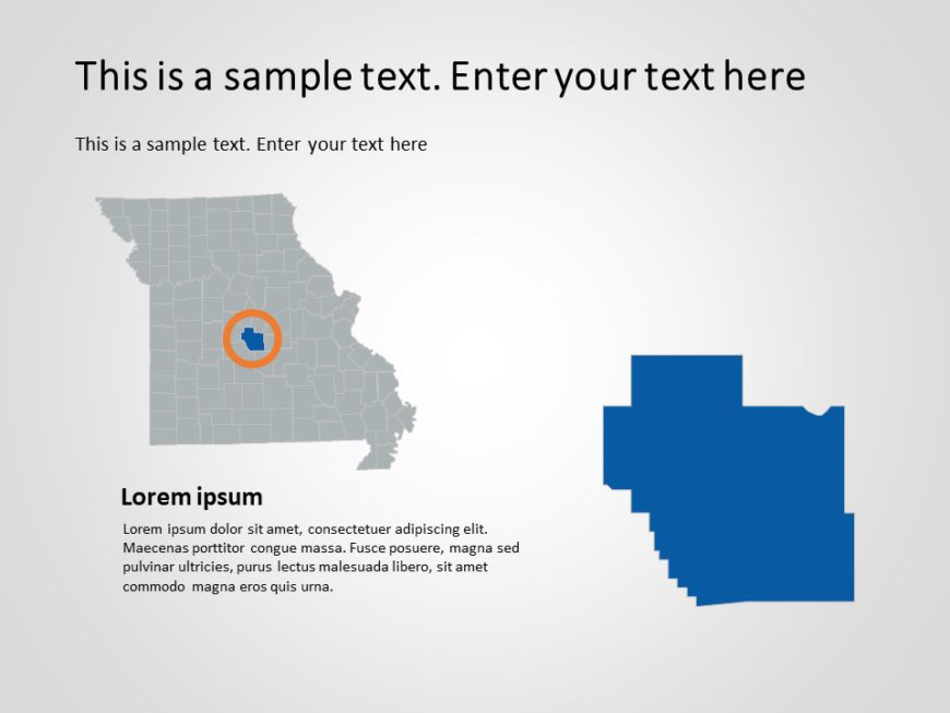 Missouri Map 3 PowerPoint Template