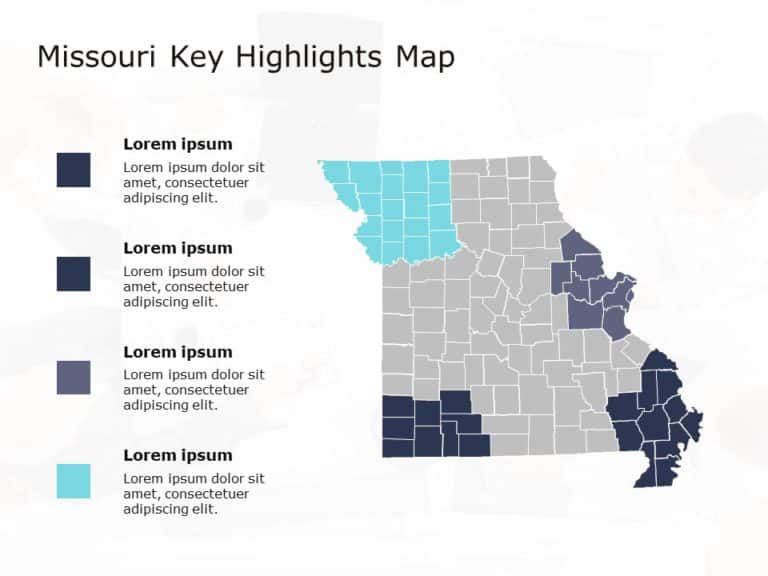 Missouri Map 6 PowerPoint Template