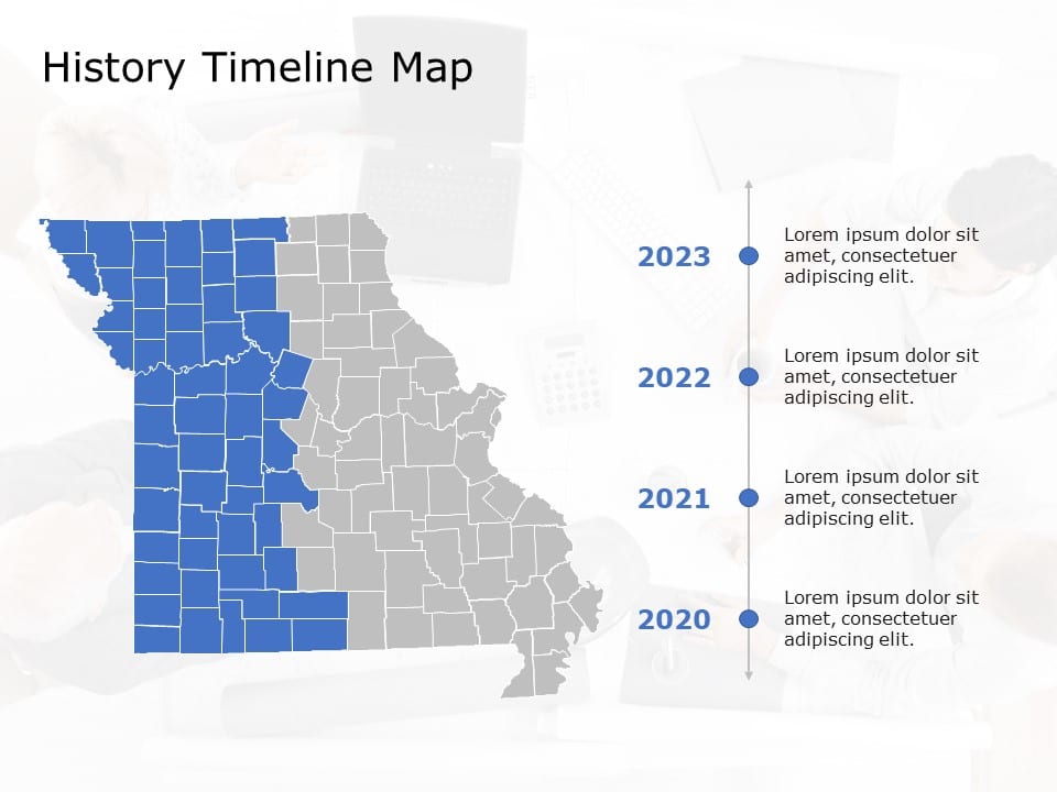 Missouri Map 5 PowerPoint Template
