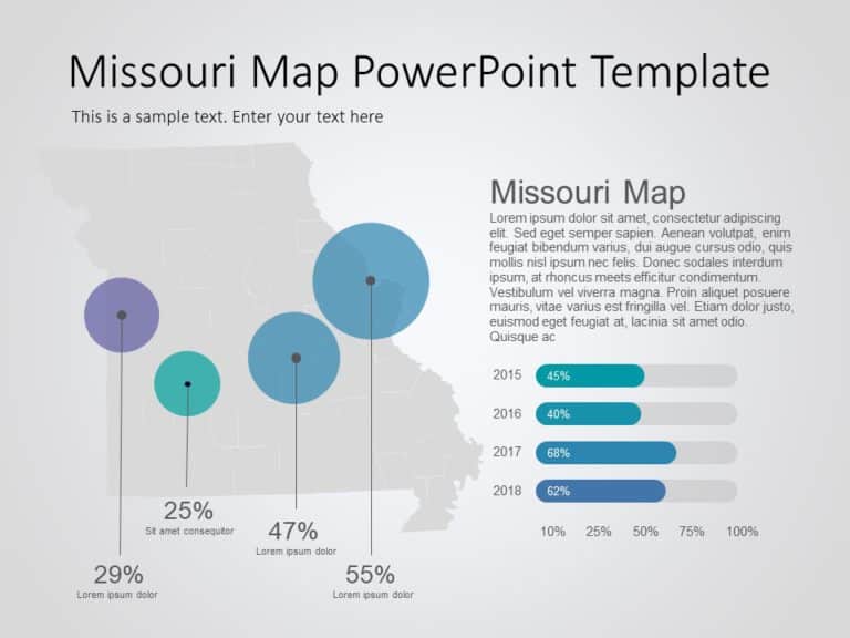Missouri Map 8 PowerPoint Template