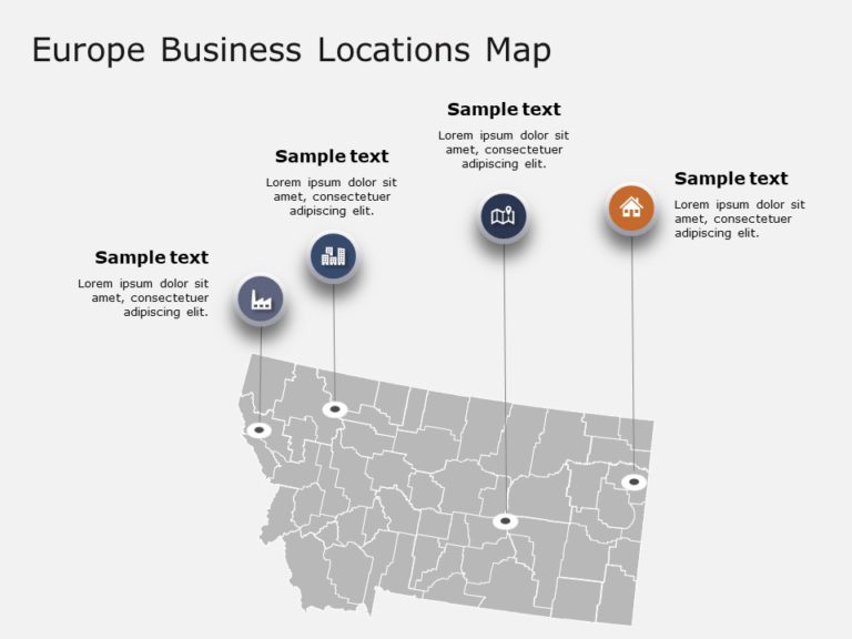 Montana Map 2 PowerPoint Template