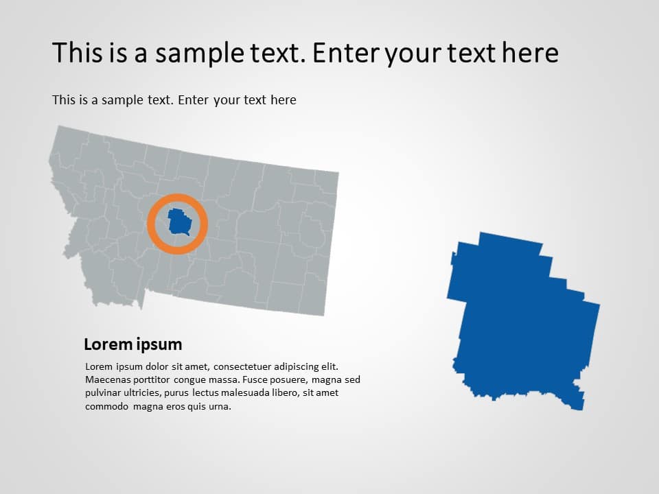Montana Map 3 PowerPoint Template