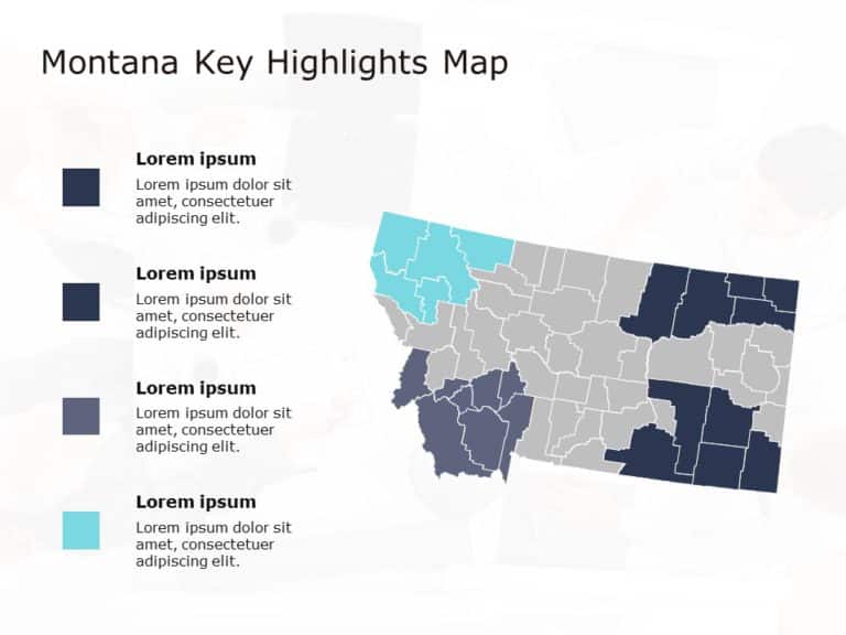 Montana Map 4 PowerPoint Template