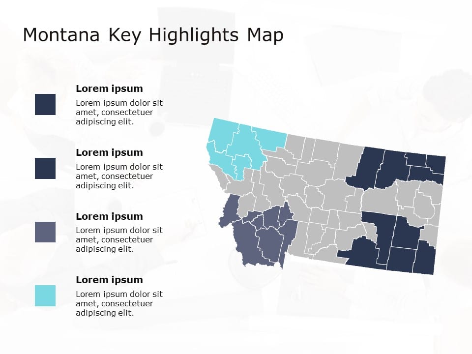 Montana Map 4 PowerPoint Template