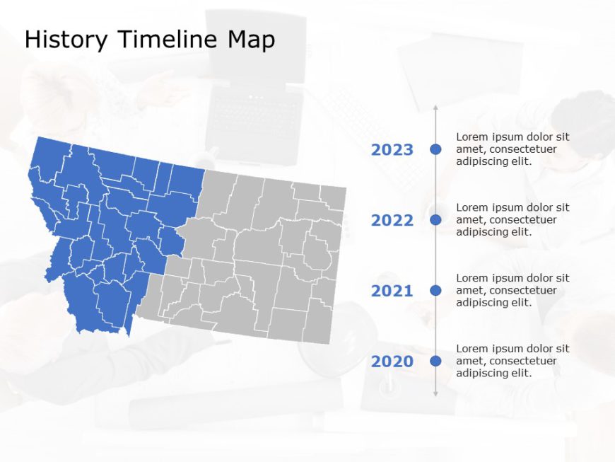 Montana Map 5 PowerPoint Template