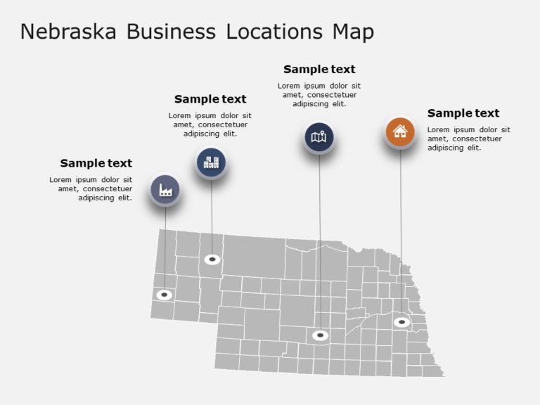 Nebraska Map 2 PowerPoint Template & Google Slides Theme