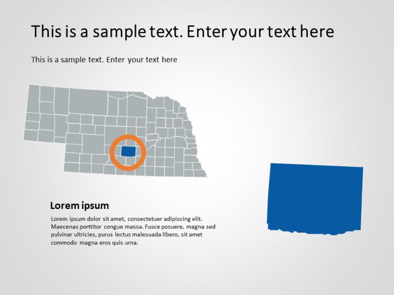 Nebraska Map 3 PowerPoint Template