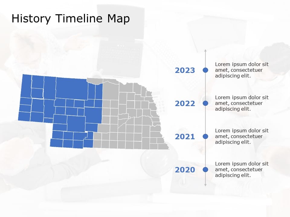 Nebraska Map 5 PowerPoint Template