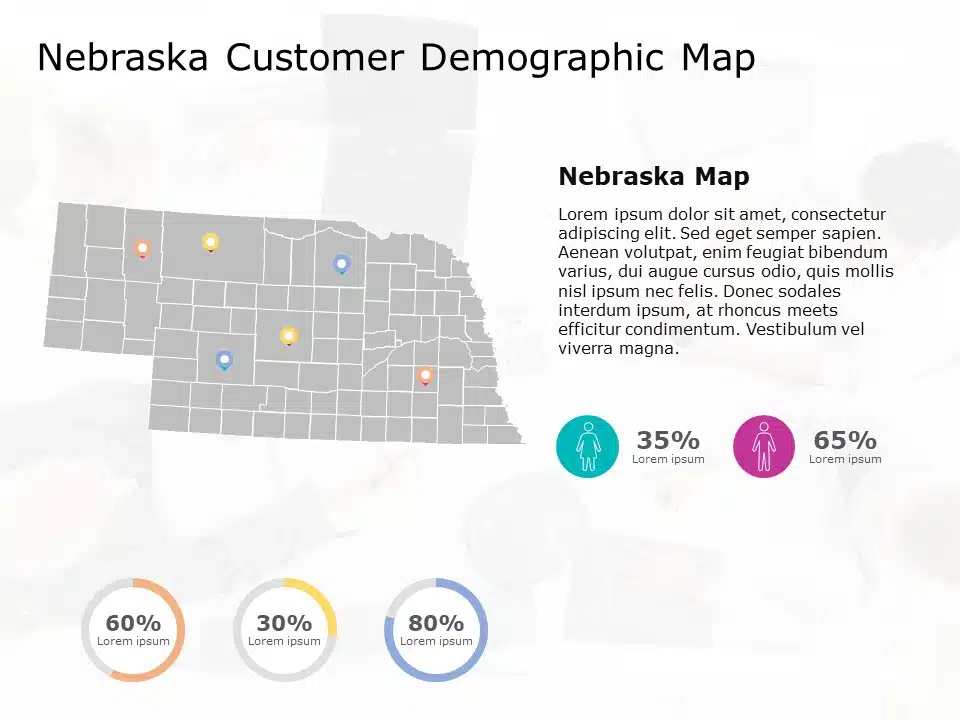 Nebraska Map 6 PowerPoint Template & Google Slides Theme