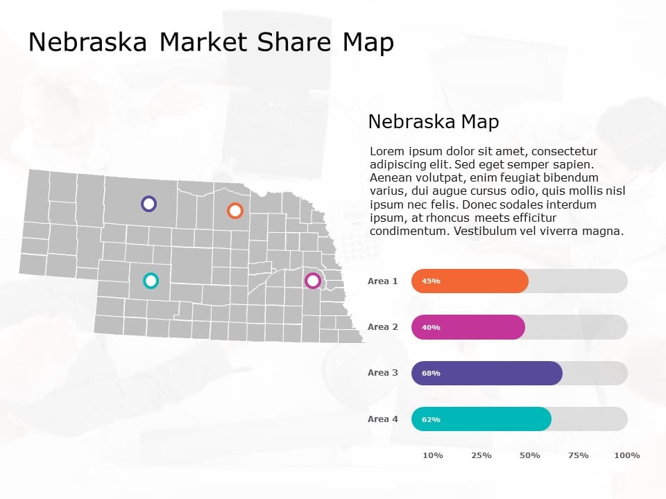 Nebraska Map 7 PowerPoint Template