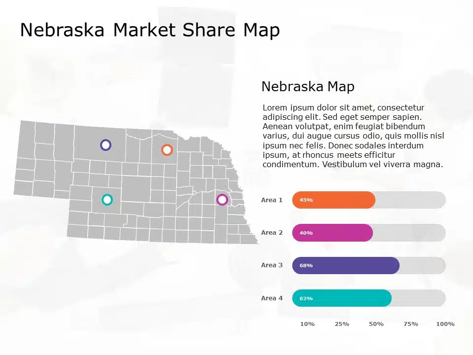 Nebraska Map 7 PowerPoint Template & Google Slides Theme