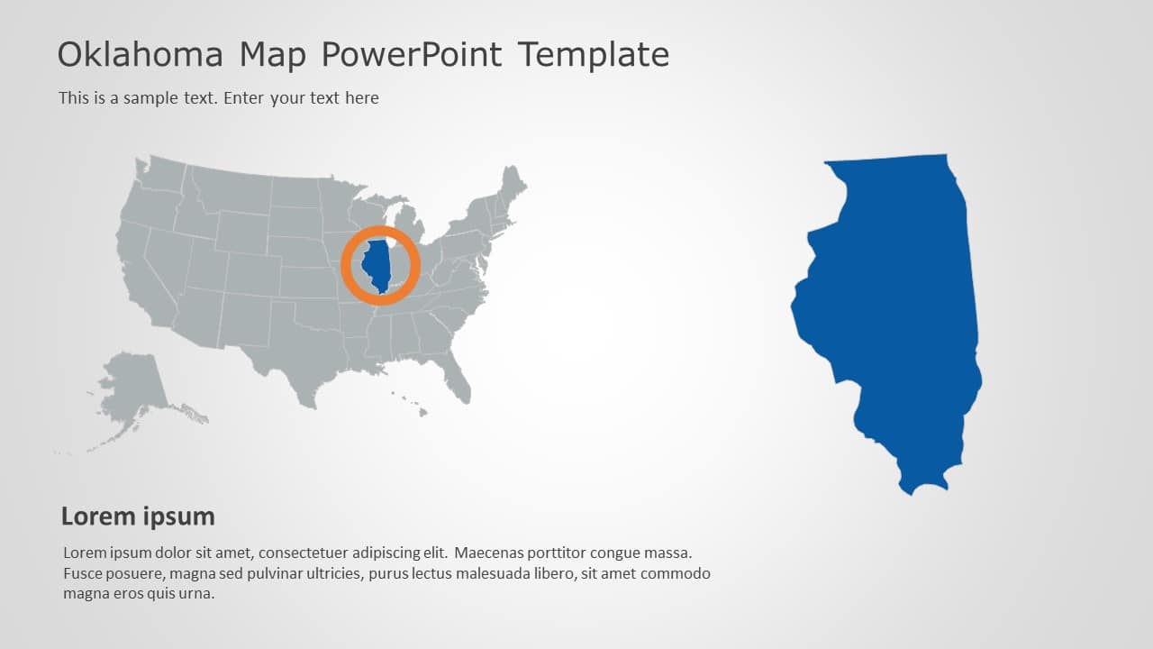 Oklahoma Map 3 PowerPoint Template & Google Slides Theme