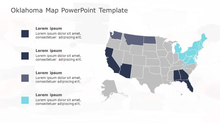 Oklahoma Map 4 PowerPoint Template & Google Slides Theme