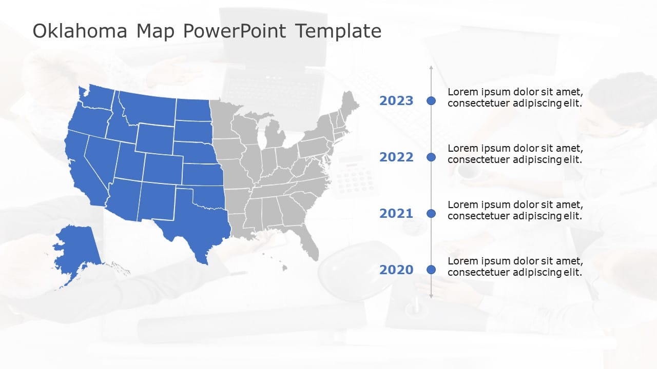 Oklahoma Map 5 PowerPoint Template & Google Slides Theme