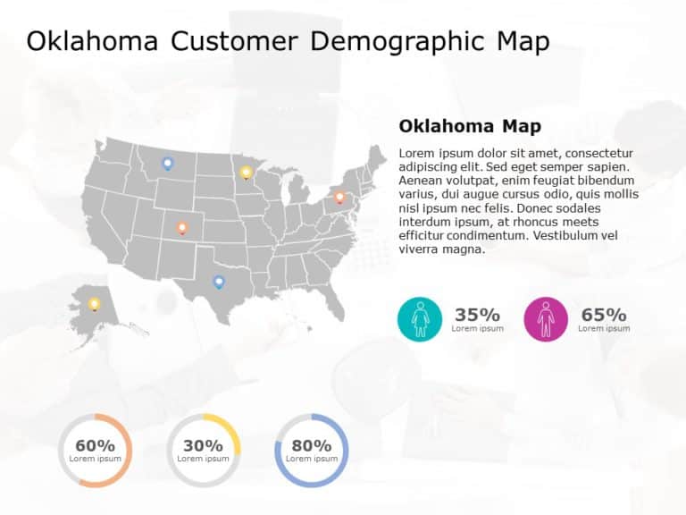 Oklahoma Map 6 PowerPoint Template