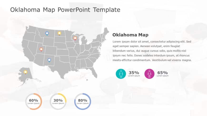 Oklahoma Map 6 PowerPoint Template