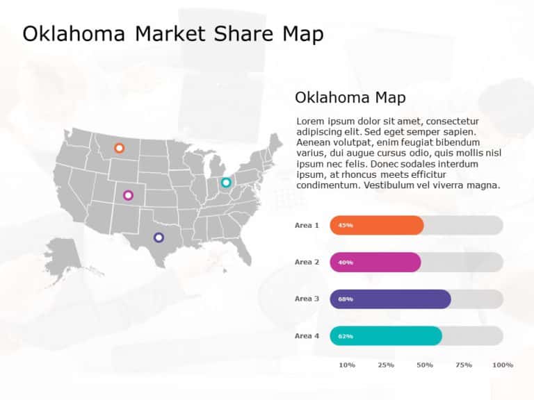 Oklahoma Map 7 PowerPoint Template