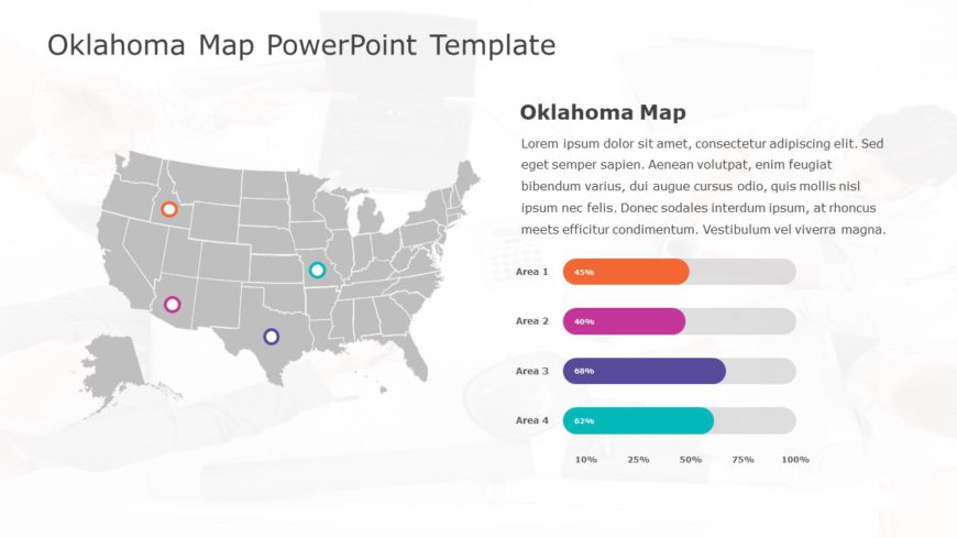 Oklahoma Map 7 PowerPoint Template