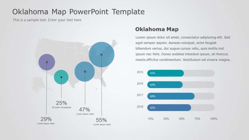 Oklahoma Map 8 PowerPoint Template