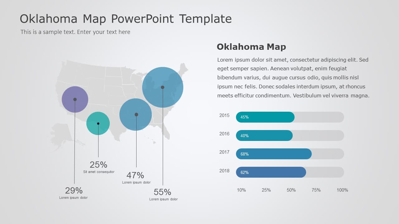 Oklahoma Map 8 PowerPoint Template & Google Slides Theme