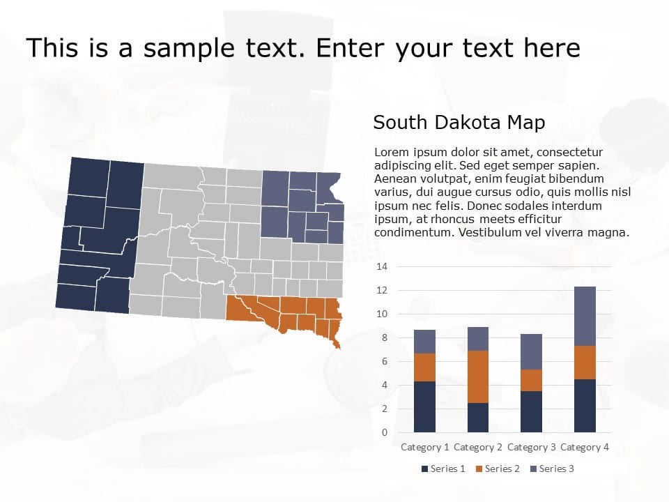 South Dakota Map 1 PowerPoint Template