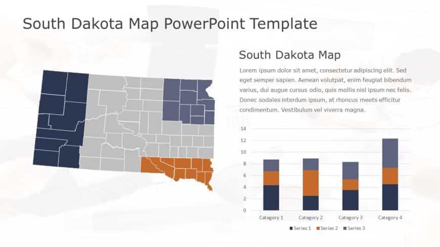 South Dakota Map 1 PowerPoint Template