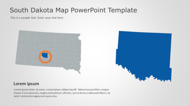 South Dakota Map 3 PowerPoint Template & Google Slides Theme