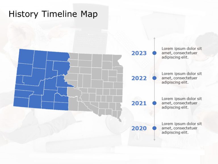 South Dakota Map 5 PowerPoint Template