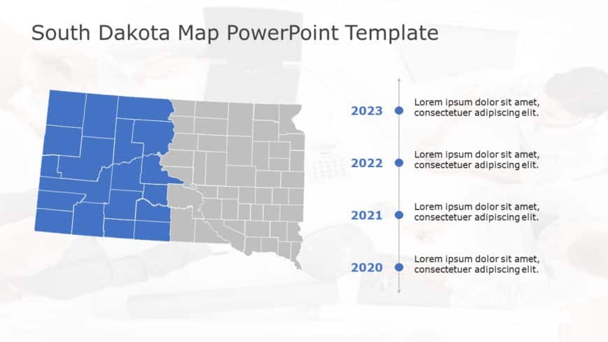 South Dakota Map 5 PowerPoint Template