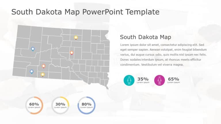 South Dakota Map 6 PowerPoint Template & Google Slides Theme