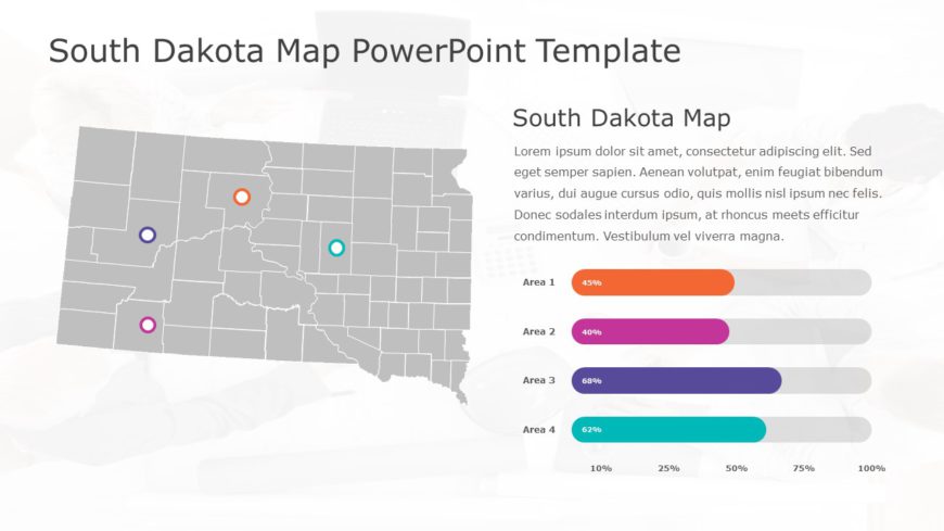 South Dakota Map 7 PowerPoint Template