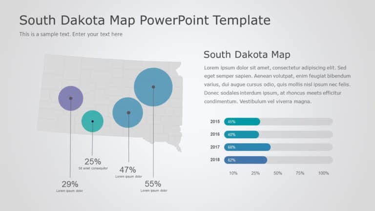 South Dakota Map 8 PowerPoint Template & Google Slides Theme