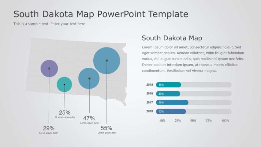 South Dakota Map 8 PowerPoint Template