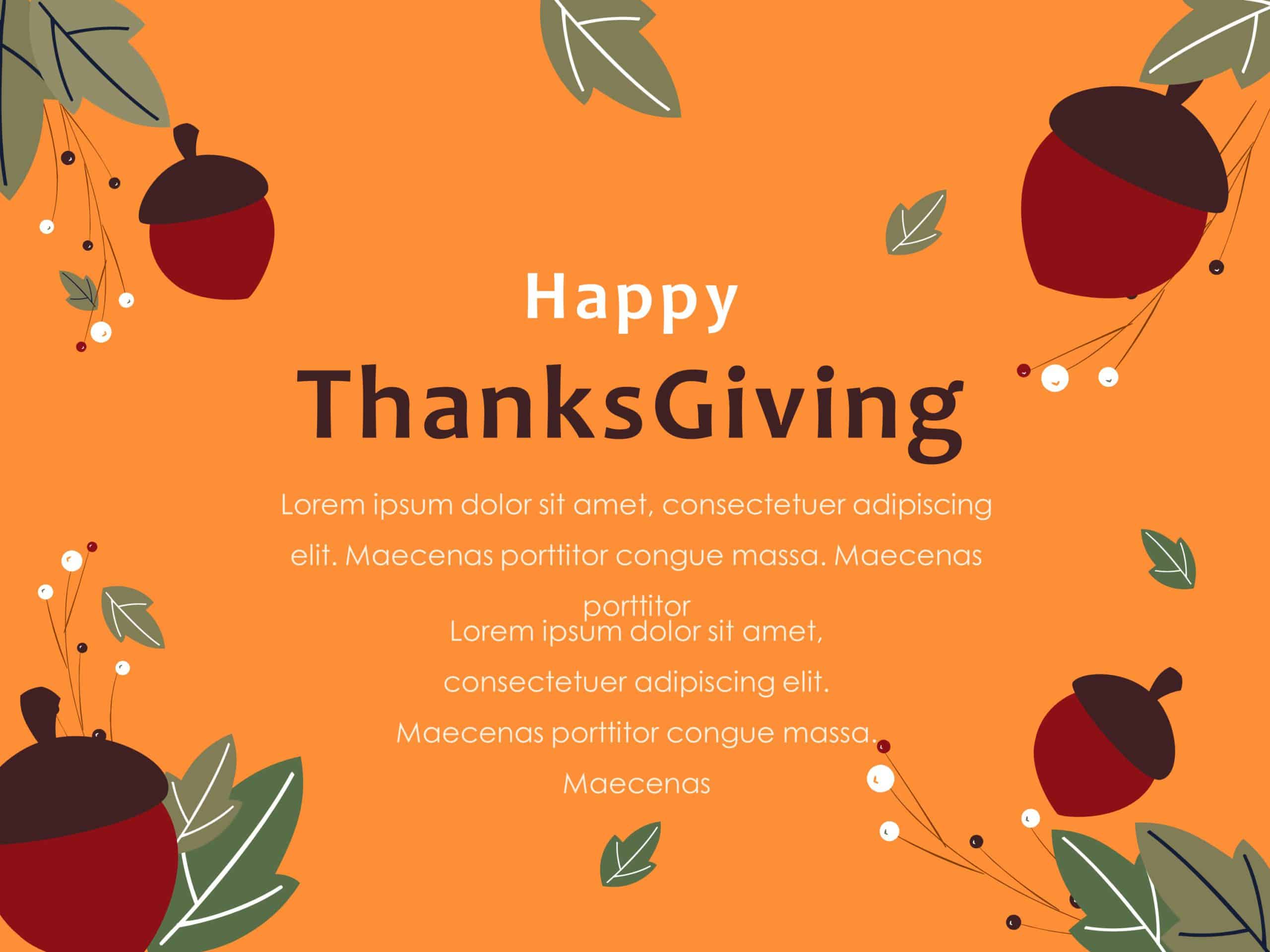 Happy Thanksgiving Greeting PowerPoint Template