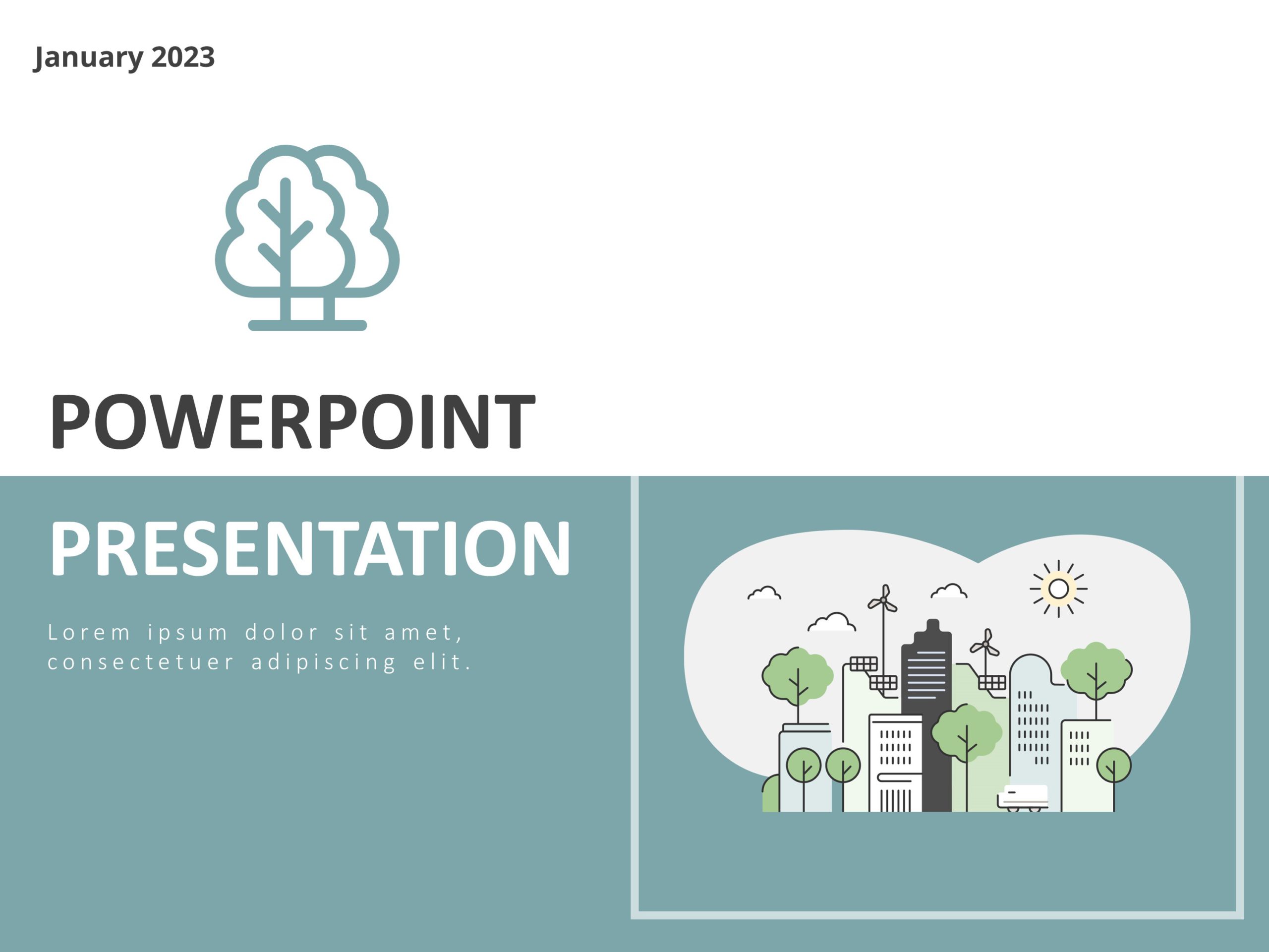Tree Cover Slide PowerPoint Template & Google Slides Theme
