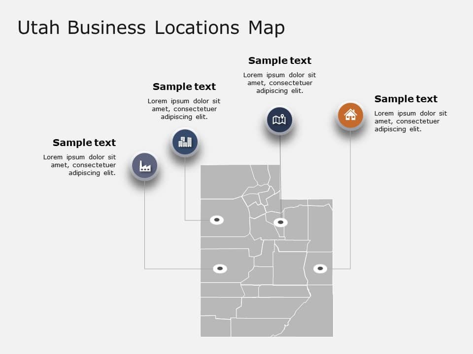 Utah Map 2 PowerPoint Template