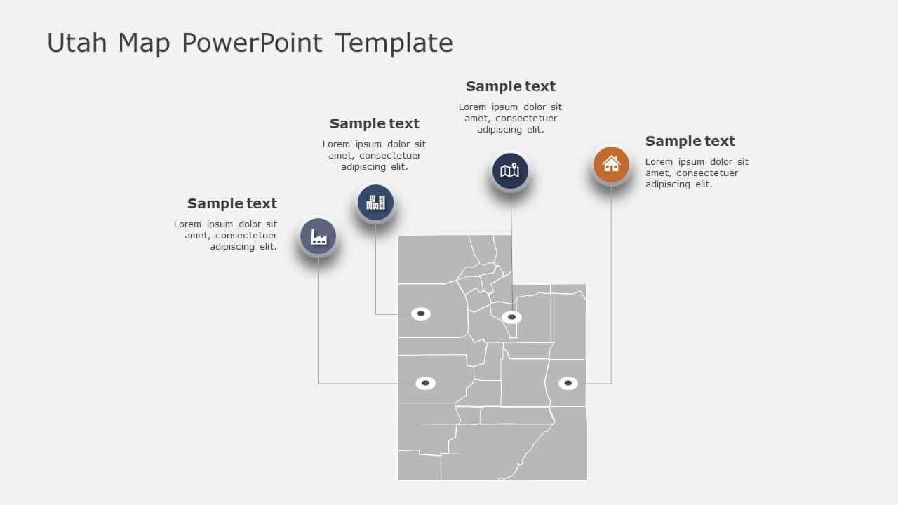 Utah Map 2 PowerPoint Template & Google Slides Theme