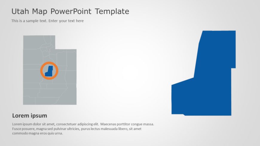 Utah Map 3 PowerPoint Template