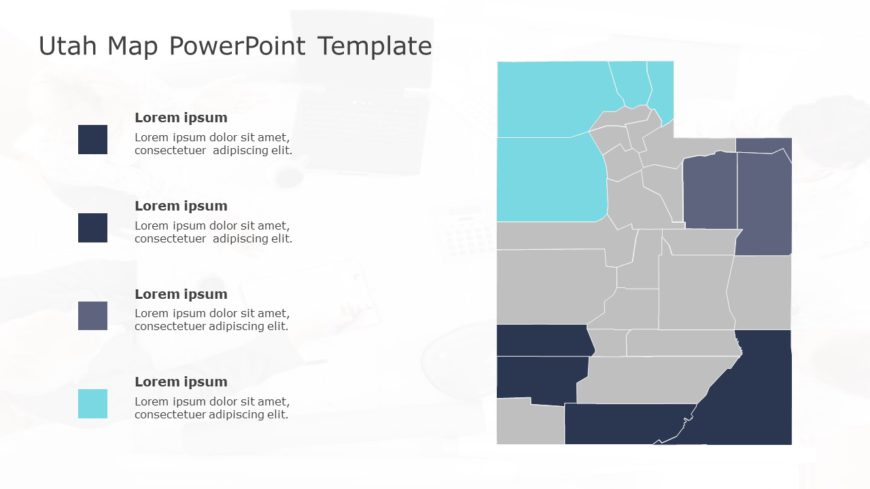 Utah Map 4 PowerPoint Template