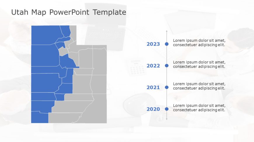 Utah Map 5 PowerPoint Template