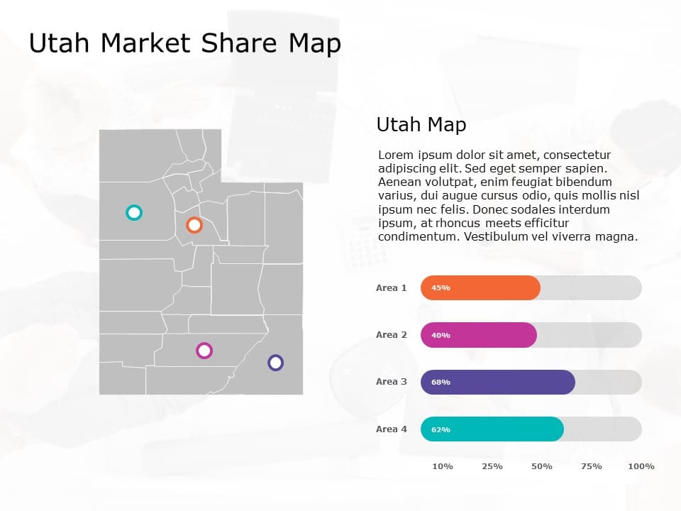 Utah Map 7 PowerPoint Template