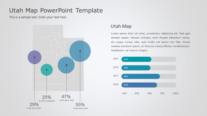 Utah Map 8 PowerPoint Template