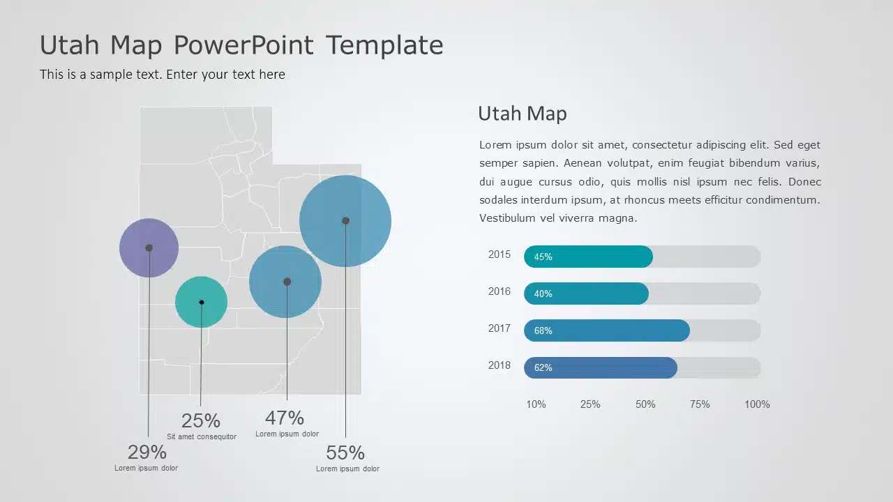 Utah Map 8 PowerPoint Template & Google Slides Theme