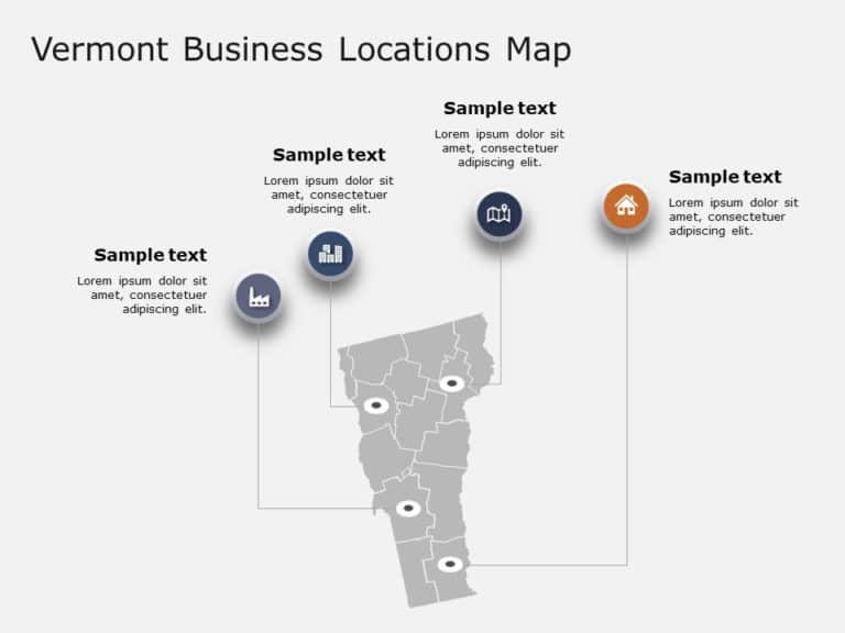 Vermont Map 2 PowerPoint Template