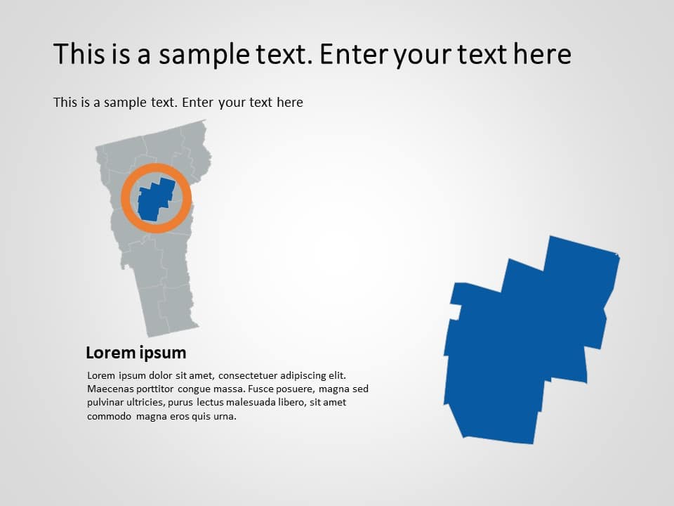 Vermont Map 3 PowerPoint Template & Google Slides Theme