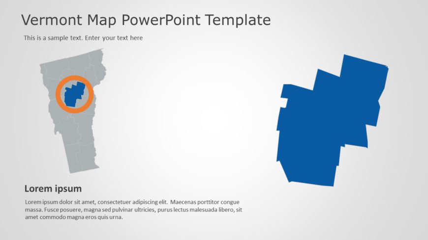 Vermont Map 3 PowerPoint Template