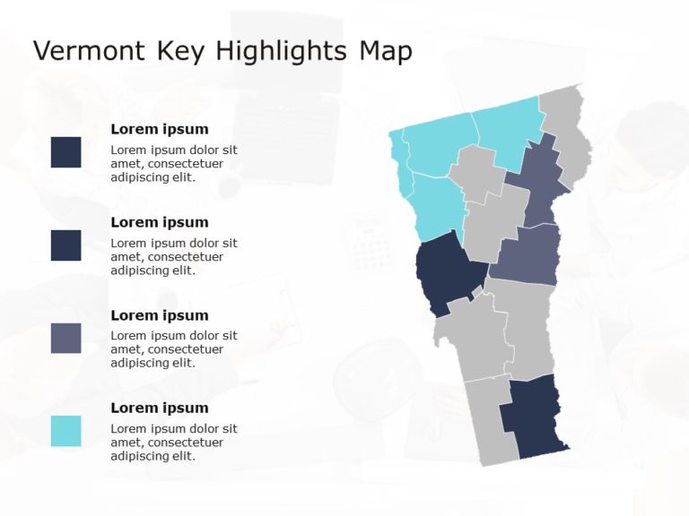 Vermont Map 4 PowerPoint Template